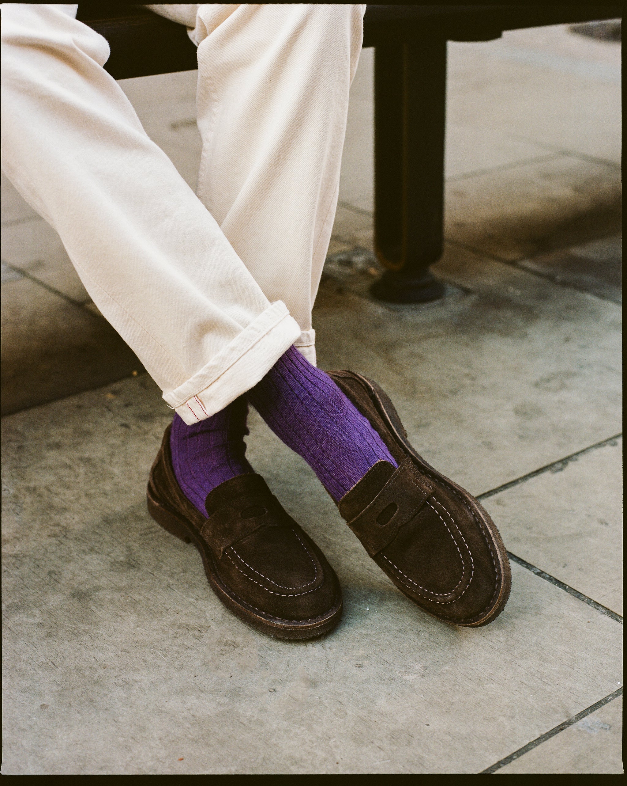 Brown Suede Canal Penny Loafer with Crepe Sole